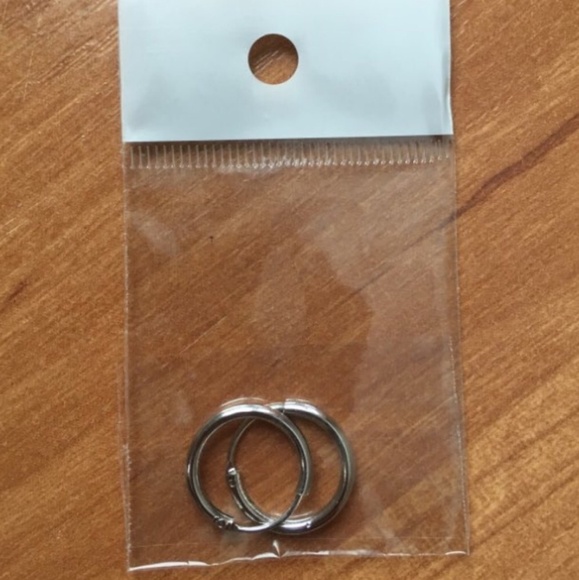 1/2" Hoop Earrings- silver tone - Picture 5 of 6